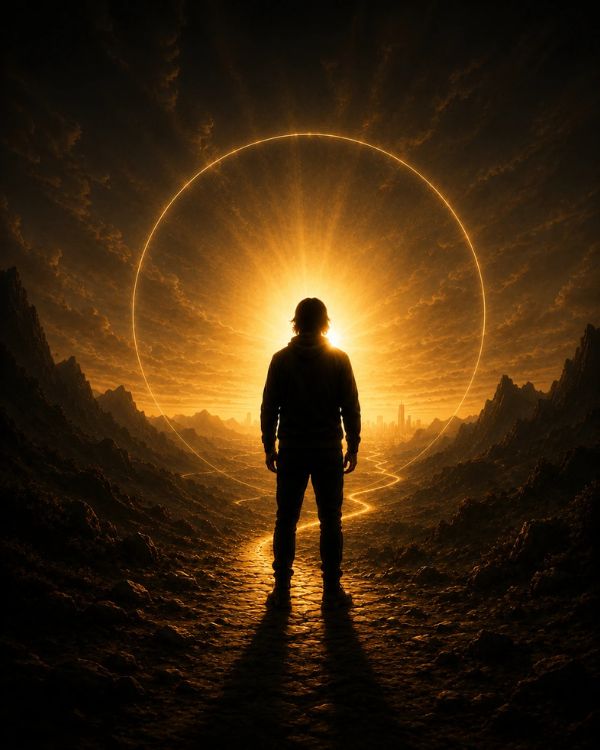 Silhouette standing against a dramatic golden light, representing taking control and rebuilding discipline